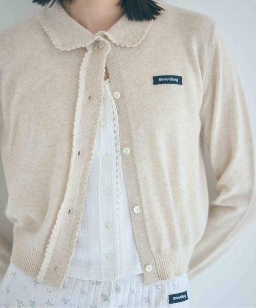 SEA（シー）の「カシミヤ フリル ニットカーディガン（カーディガン/ボレロ・レディース・グレー/ベージュ・ONE SIZE）」の19枚目の写真