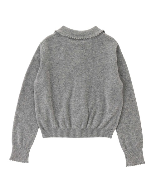 SEA（シー）の「カシミヤ フリル ニットカーディガン（カーディガン/ボレロ・レディース・グレー/ベージュ・ONE SIZE）」の3枚目の写真