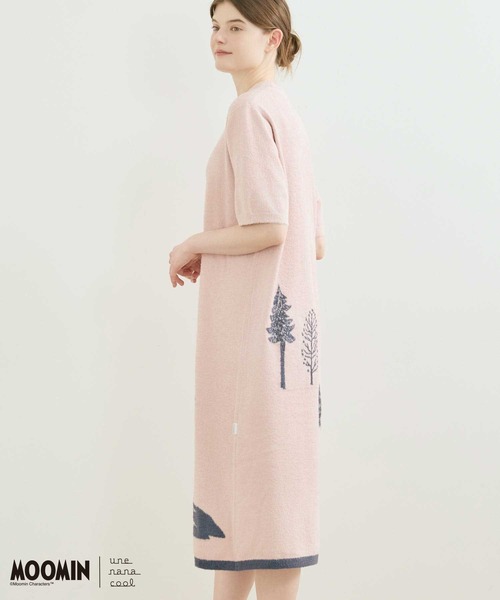 une nana cool(ウンナナクール)の「【ムーミンコラボ】MOOMIN × une nana cool なめらかふわふわワンピース(ルームワンピース・レディース・アイボリー/シャーベット・M-L)」の6枚目の写真