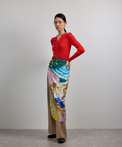 ROPE'（ロペ）の「【YUKO SAEKI for ROPE’・コラボ】スカーフ柄プリント シルクスカーフ/Lサイズ（バンダナ/スカーフ・レディース・ベージュ/サックスブルー/ピンク・FREE）」の18枚目の写真