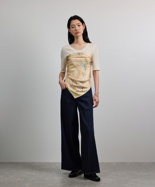 ROPE'（ロペ）の「【YUKO SAEKI for ROPE’・コラボ】スカーフ柄プリント シルクスカーフ/Lサイズ（バンダナ/スカーフ・レディース・ベージュ/サックスブルー/ピンク・FREE）」の19枚目の写真