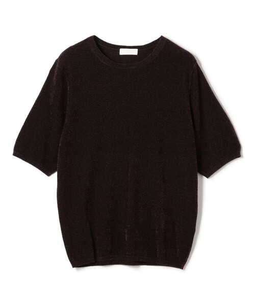 BALLSEY(ボールジィ)の「ストレッチベルベット ハーフスリーブプルオーバー(ニット/セーター・レディース・ダークブラウン/ブラック・S)」の1枚目の写真