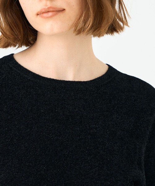 BALLSEY(ボールジィ)の「ストレッチベルベット ハーフスリーブプルオーバー(ニット/セーター・レディース・ダークブラウン/ブラック・S)」の7枚目の写真