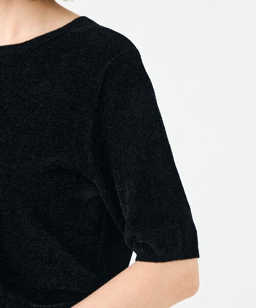 BALLSEY(ボールジィ)の「ストレッチベルベット ハーフスリーブプルオーバー(ニット/セーター・レディース・ダークブラウン/ブラック・S)」の8枚目の写真