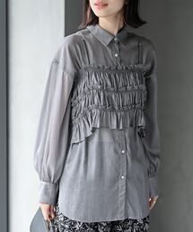 ブラウス シャツ TNタフタビスチェ付きシャツ レディース feepur ブラウス シャツ タフタバルーンビスチェ レディース