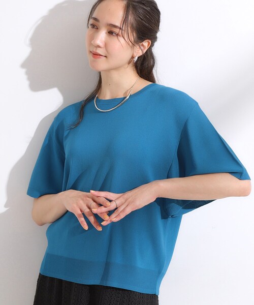 DRESKIP（ドレスキップ）の「【S-LL】女性らしさ溢れる フレアスリーブニット（ニット/セーター・レディース・レッド系1/オフホワイト/ブルー系その他/ブラック/グレー/ダークブラウン・04/03/02/01）」の5枚目の写真