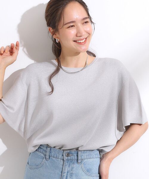 DRESKIP（ドレスキップ）の「【S-LL】女性らしさ溢れる フレアスリーブニット（ニット/セーター・レディース・レッド系1/オフホワイト/ブルー系その他/ブラック/グレー/ダークブラウン・04/03/02/01）」の3枚目の写真