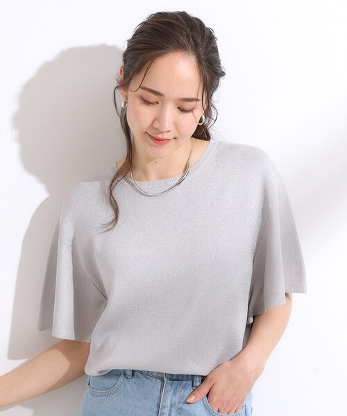 DRESKIP（ドレスキップ）の「【S-LL】女性らしさ溢れる フレアスリーブニット（ニット/セーター・レディース・レッド系1/オフホワイト/ブルー系その他/ブラック/グレー/ダークブラウン・04/03/02/01）」の17枚目の写真