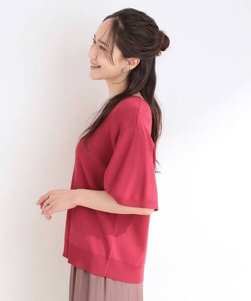 DRESKIP(ドレスキップ)の「【S-LL】二の腕はカバーして魅せる フレアスリーブニット(ニット/セーター・レディース・レッド系1/オフホワイト/ブルー系その他/ブラック/グレー/ダークブラウン・04/03/02/01)」の8枚目の写真