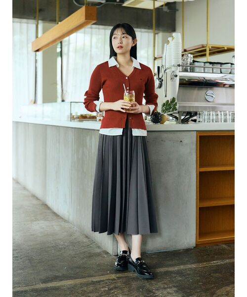 POLO BCS(ポロ ビーシーエス)の「【POLO BCSコラボ】シャツドッキングリブニット(ニット/セーター・レディース・レッド/アイボリー/ブラック/グレー・MEDIUM)」の7枚目の写真
