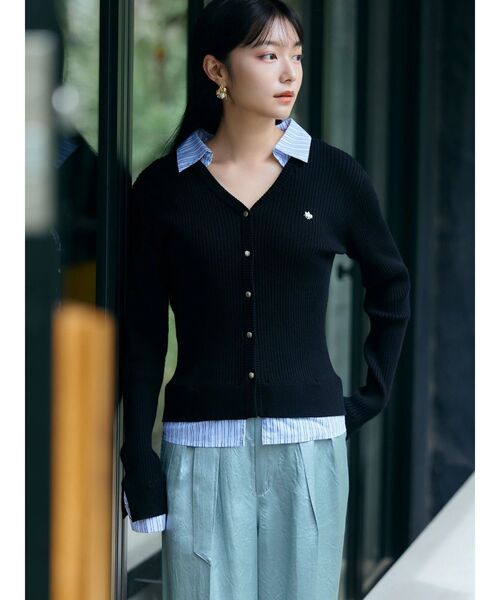 POLO BCS(ポロ ビーシーエス)の「【POLO BCSコラボ】シャツドッキングリブニット(ニット/セーター・レディース・レッド/アイボリー/ブラック/グレー・MEDIUM)」の10枚目の写真