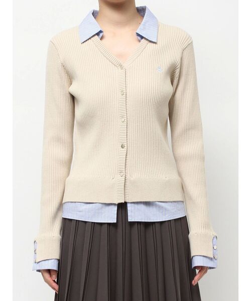 POLO BCS(ポロ ビーシーエス)の「【POLO BCSコラボ】シャツドッキングリブニット(ニット/セーター・レディース・レッド/アイボリー/ブラック/グレー・MEDIUM)」の11枚目の写真
