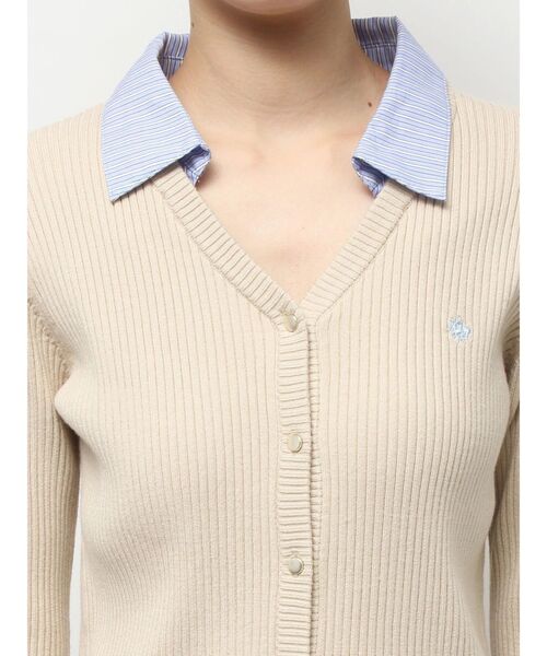 POLO BCS(ポロ ビーシーエス)の「【POLO BCSコラボ】シャツドッキングリブニット(ニット/セーター・レディース・レッド/アイボリー/ブラック/グレー・MEDIUM)」の14枚目の写真
