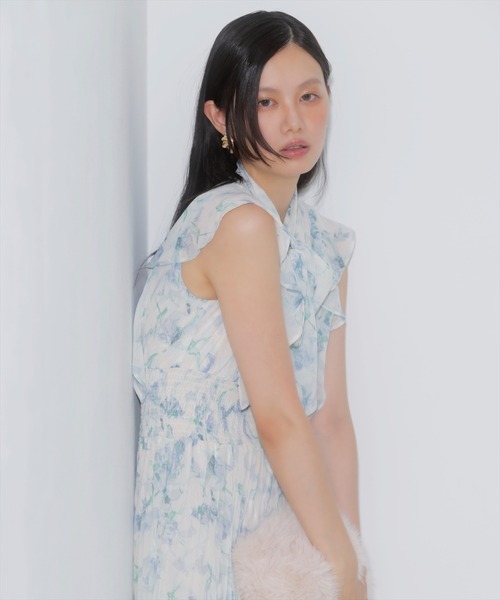 AND COUTURE(アンドクチュール)の「シフォンプリーツワンピース(ワンピース・レディース・ホワイト系その他/ブラック系その他/ブラウン系その他・FREE)」の8枚目の写真
