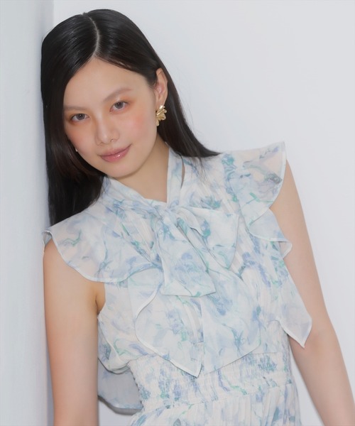 AND COUTURE(アンドクチュール)の「シフォンプリーツワンピース(ワンピース・レディース・ホワイト系その他/ブラック系その他/ブラウン系その他・FREE)」の9枚目の写真