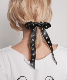 IMARI（イマリ）の「【 IMARI / イマリ 】 フェイクレザー ハトメ リボン ヘアピン #（ヘアピン）」