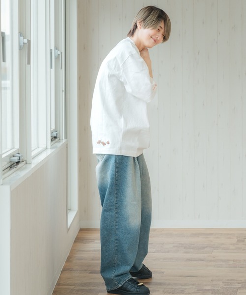 INTER FACTORY(インターファクトリー)の「あやせりんて - 刺繍半袖Tシャツ(Tシャツ/カットソー・レディース・ブラック/ホワイト・MEDIUM/LARGE)」の21枚目の写真