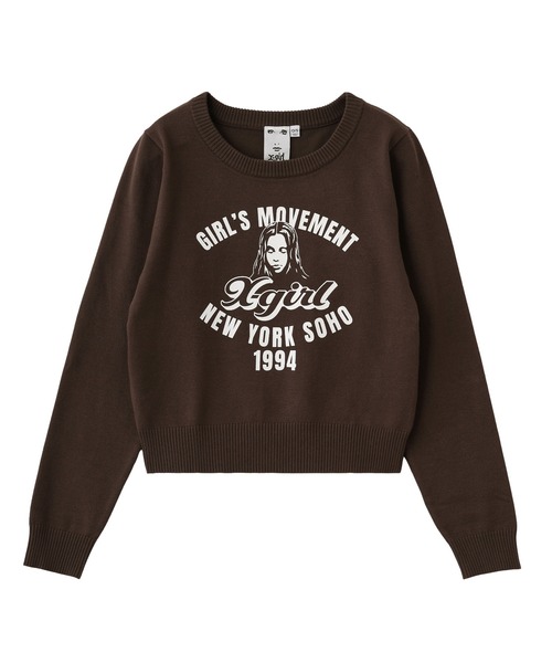 masax-girl 顔プリント ニットセーター FACE PRINT KNIT TOP（ニット/セーター）｜X-girl（エックスガール）の