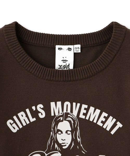 FACE PRINT KNIT TOP（ニット/セーター）｜X-girl（エックスガール）の