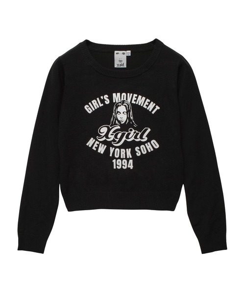 masax-girl 顔プリント ニットセーター FACE PRINT KNIT TOP（ニット/セーター）｜X-girl（エックスガール）の