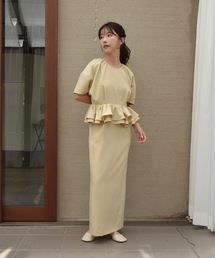 I_am | double frill pencil dress / ダブルフリルペンシルドレス(ワンピース)