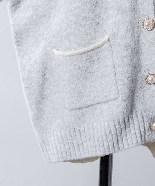 Lallana（ララーナ）の「Bijou Button Frill Cardigan/ビジューボタン