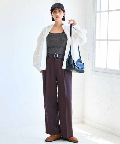 VIS(ビス)の「裾ティアードオーバーシャツ/UVケア・イージーケア(シャツ/ブラウス・レディース・ホワイト/ダークブラウン/ライトグリーン/サックスブルー・FREE)」の16枚目の写真