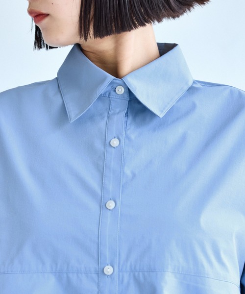 VIS(ビス)の「裾ティアードオーバーシャツ/UVケア・イージーケア(シャツ/ブラウス・レディース・ホワイト/ダークブラウン/ライトグリーン/サックスブルー・FREE)」の22枚目の写真