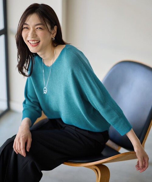 ANY(エニィ)の「ラメガーターニット(ニット/セーター・レディース・ブラック系/ダークグリーン系/ベージュ系/オレンジ系/ライトグレー系・X-LARGE)」の6枚目の写真