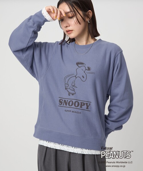 at ease＞PEANUTS スウエット プルオーバー（スウェット）｜green