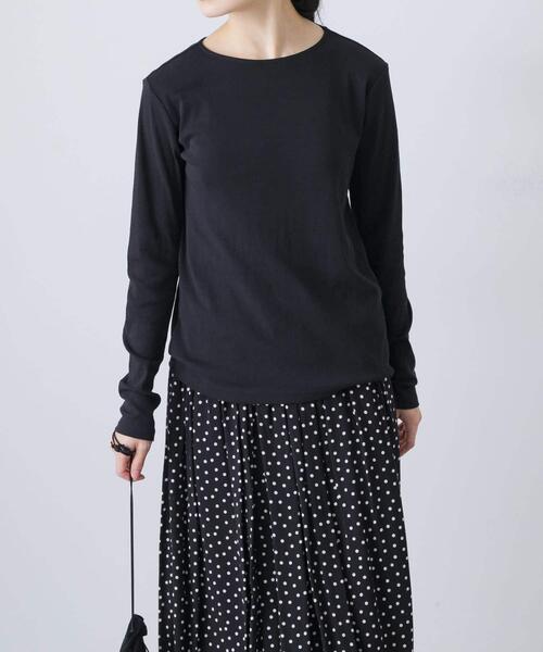 かぐれ(カグレ)の「ハイツイストコットンボートカットソー(Tシャツ/カットソー・レディース・ミント/ブラック/オフホワイト・FREE)」の14枚目の写真