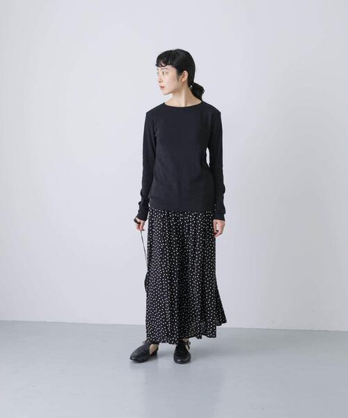 かぐれ(カグレ)の「ハイツイストコットンボートカットソー(Tシャツ/カットソー・レディース・ミント/ブラック/オフホワイト・FREE)」の11枚目の写真