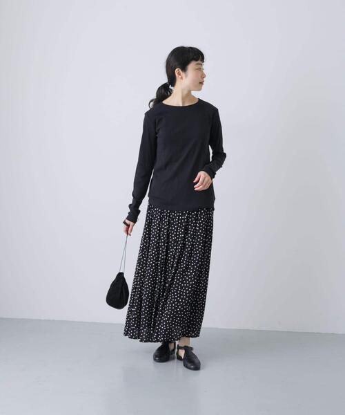 かぐれ(カグレ)の「ハイツイストコットンボートカットソー(Tシャツ/カットソー・レディース・ミント/ブラック/オフホワイト・FREE)」の10枚目の写真