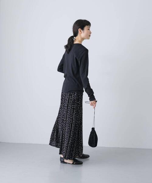 かぐれ(カグレ)の「ハイツイストコットンボートカットソー(Tシャツ/カットソー・レディース・ミント/ブラック/オフホワイト・FREE)」の9枚目の写真