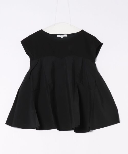 m.f.editorial（エムエフエディトリアル）の「【ビスチェ風 ペプラム】m.f.エディトリアル レディース 切替 半袖プルオーバー（Tシャツ/カットソー・レディース・ブラック/グレー系その他2・MEDIUM）」の4枚目の写真