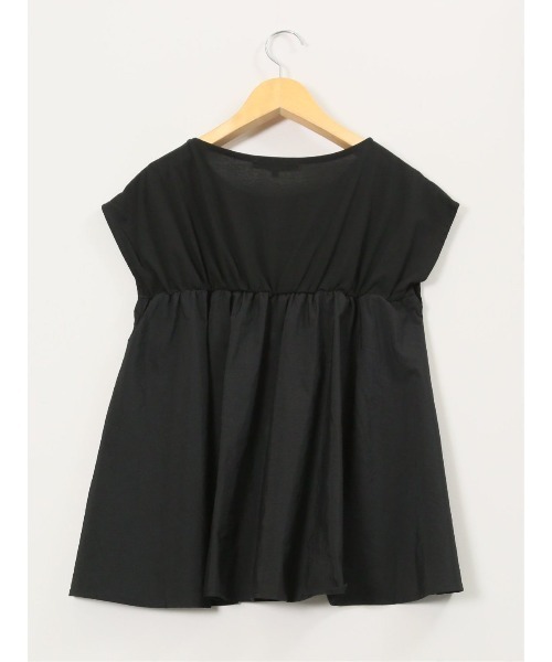 m.f.editorial（エムエフエディトリアル）の「【ビスチェ風 ペプラム】m.f.エディトリアル レディース 切替 半袖プルオーバー（Tシャツ/カットソー・レディース・ブラック/グレー系その他2・MEDIUM）」の5枚目の写真