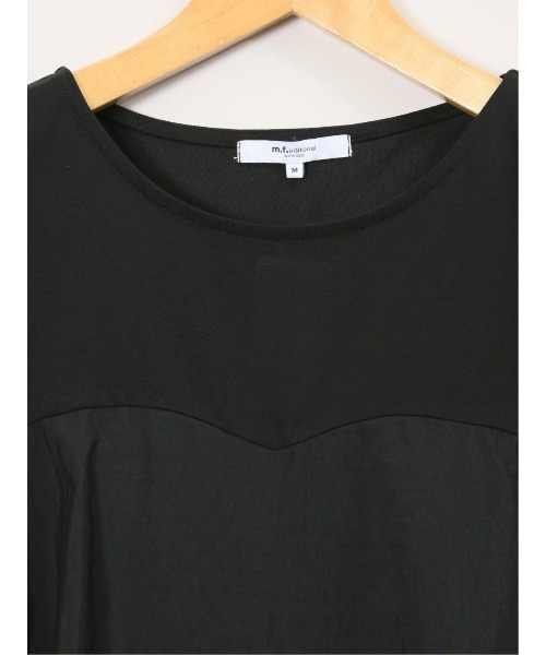 m.f.editorial（エムエフエディトリアル）の「【ビスチェ風 ペプラム】m.f.エディトリアル レディース 切替 半袖プルオーバー（Tシャツ/カットソー・レディース・ブラック/グレー系その他2・MEDIUM）」の6枚目の写真