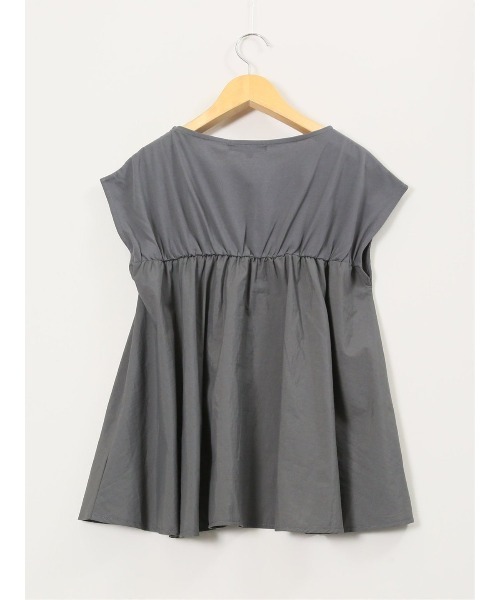 m.f.editorial（エムエフエディトリアル）の「【ビスチェ風 ペプラム】m.f.エディトリアル レディース 切替 半袖プルオーバー（Tシャツ/カットソー・レディース・ブラック/グレー系その他2・MEDIUM）」の10枚目の写真