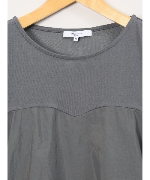 m.f.editorial（エムエフエディトリアル）の「【ビスチェ風 ペプラム】m.f.エディトリアル レディース 切替 半袖プルオーバー（Tシャツ/カットソー・レディース・ブラック/グレー系その他2・MEDIUM）」の11枚目の写真