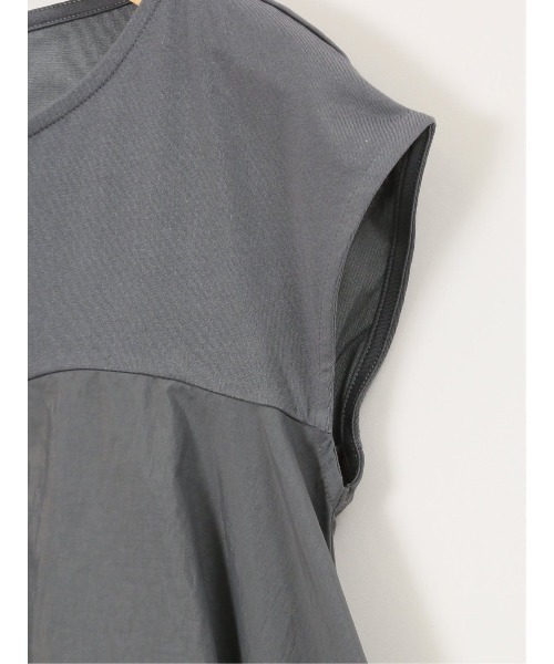 m.f.editorial（エムエフエディトリアル）の「【ビスチェ風 ペプラム】m.f.エディトリアル レディース 切替 半袖プルオーバー（Tシャツ/カットソー・レディース・ブラック/グレー系その他2・MEDIUM）」の12枚目の写真