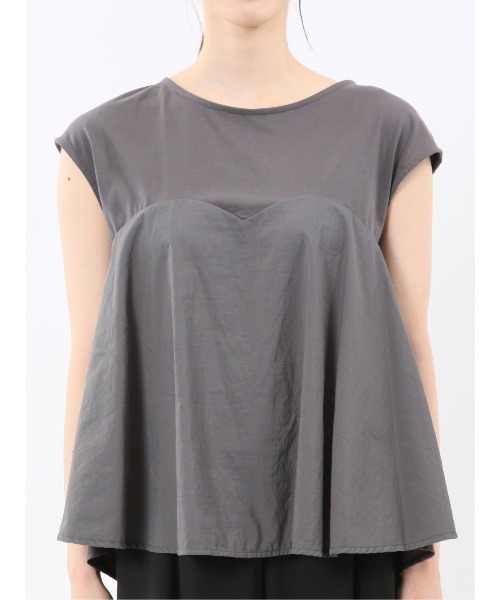 m.f.editorial（エムエフエディトリアル）の「【ビスチェ風 ペプラム】m.f.エディトリアル レディース 切替 半袖プルオーバー（Tシャツ/カットソー・レディース・ブラック/グレー系その他2・MEDIUM）」の14枚目の写真