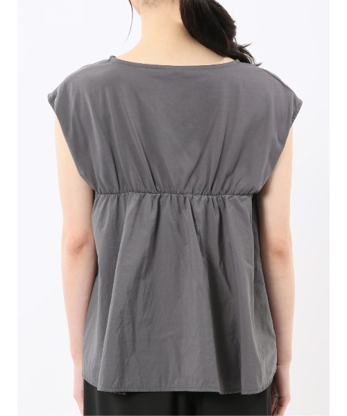 m.f.editorial（エムエフエディトリアル）の「【ビスチェ風 ペプラム】m.f.エディトリアル レディース 切替 半袖プルオーバー（Tシャツ/カットソー・レディース・ブラック/グレー系その他2・MEDIUM）」の16枚目の写真