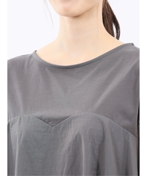 m.f.editorial（エムエフエディトリアル）の「【ビスチェ風 ペプラム】m.f.エディトリアル レディース 切替 半袖プルオーバー（Tシャツ/カットソー・レディース・ブラック/グレー系その他2・MEDIUM）」の17枚目の写真