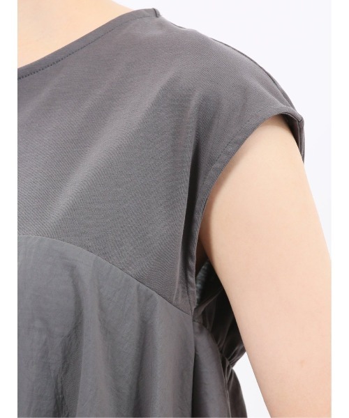 m.f.editorial（エムエフエディトリアル）の「【ビスチェ風 ペプラム】m.f.エディトリアル レディース 切替 半袖プルオーバー（Tシャツ/カットソー・レディース・ブラック/グレー系その他2・MEDIUM）」の18枚目の写真