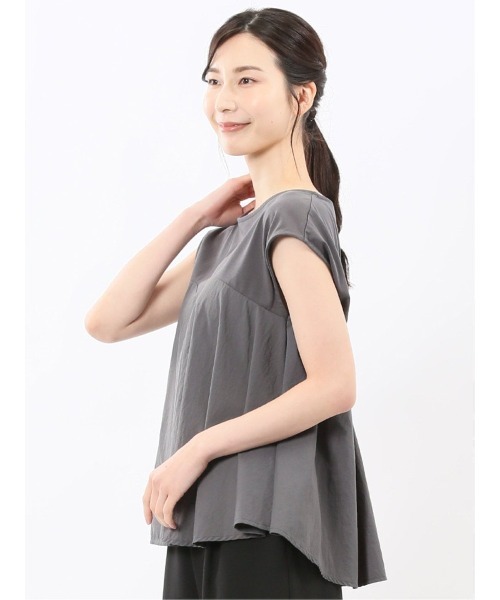 m.f.editorial（エムエフエディトリアル）の「【ビスチェ風 ペプラム】m.f.エディトリアル レディース 切替 半袖プルオーバー（Tシャツ/カットソー・レディース・ブラック/グレー系その他2・MEDIUM）」の19枚目の写真