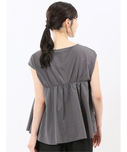 m.f.editorial（エムエフエディトリアル）の「【ビスチェ風 ペプラム】m.f.エディトリアル レディース 切替 半袖プルオーバー（Tシャツ/カットソー・レディース・ブラック/グレー系その他2・MEDIUM）」の20枚目の写真