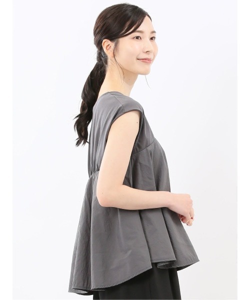 m.f.editorial（エムエフエディトリアル）の「【ビスチェ風 ペプラム】m.f.エディトリアル レディース 切替 半袖プルオーバー（Tシャツ/カットソー・レディース・ブラック/グレー系その他2・MEDIUM）」の21枚目の写真