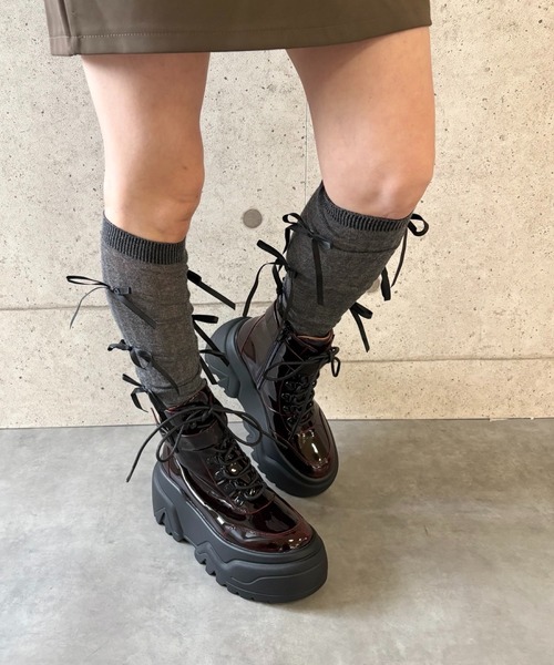 セール】8ホール 厚底レースアップブーツ（ブーツ）｜JUST ABOUT