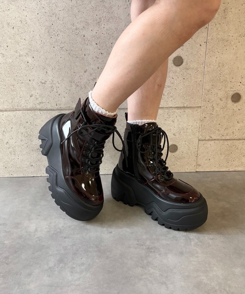 セール】8ホール 厚底レースアップブーツ（ブーツ）｜JUST ABOUT