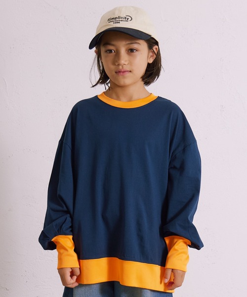 PAIRMANON STREET(ペアマノンストリート)の「【綿100%】リブ ボリューム 長袖 Tシャツ【PAIRMANON STREET】(Tシャツ/カットソー・キッズ・ブラック/ベージュ/ネイビー・140/150/160/110/120/100/130/90)」の3枚目の写真